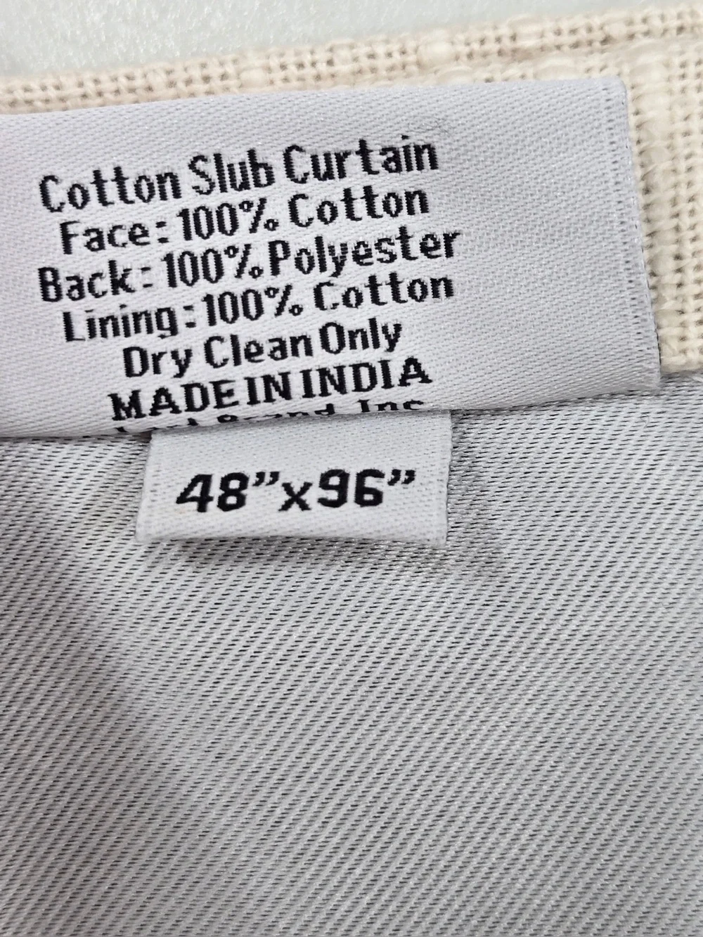 NWT QUINCE Set Of 2 48x96 Cotton Slub Room Darkening Curtains Natural 0722